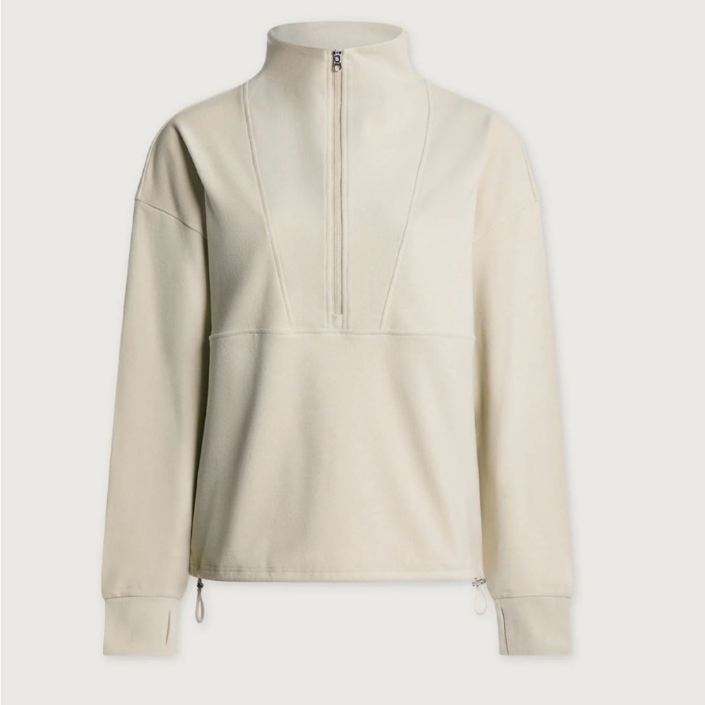 Varley Timberley Half Zip Sweatshirt Cream Color Size Small
